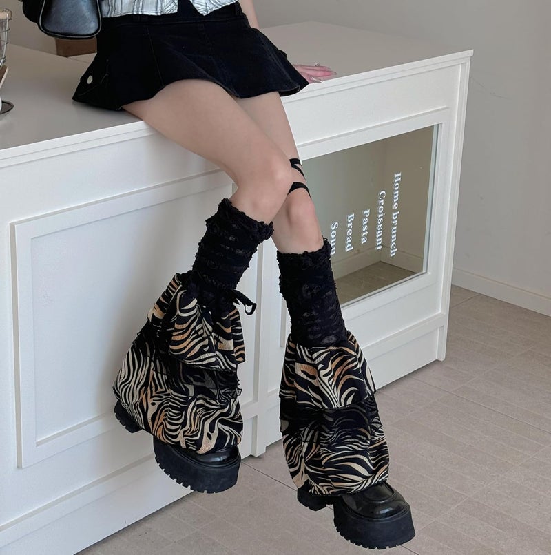 SherryDC Girl's Y2k Kawaii Leg Warmers Cute Lace Harajuku Leg Sleeves Gothic Lolita Long Slouch Socks for Women - Image 3